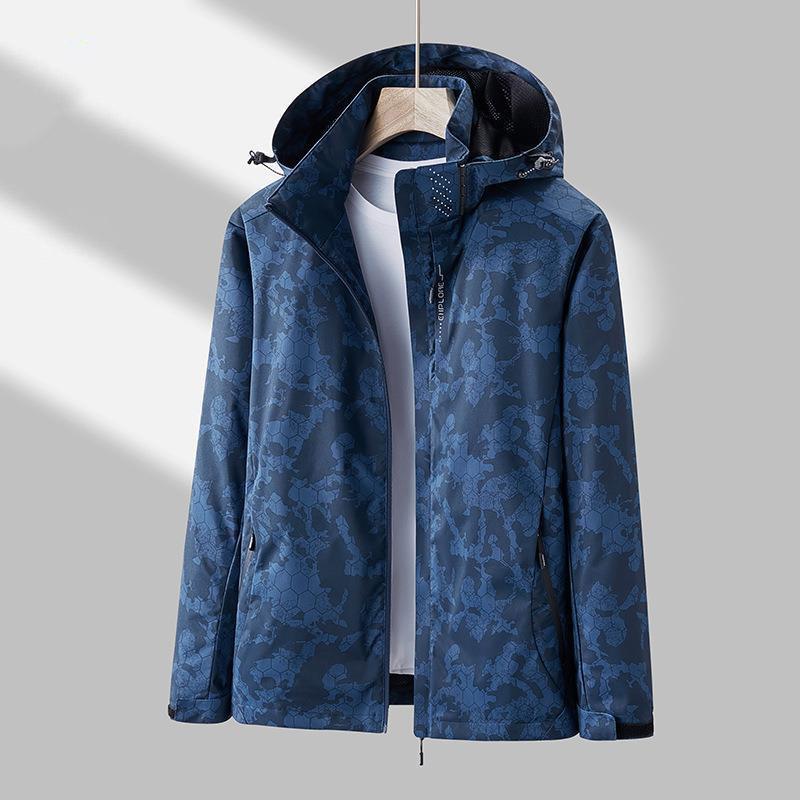 Herren Outdoor einlagige Camouflage Wind- und Wasserabweisende Bequeme Atmungsaktive Jacke Laufen Bergsteigen Windbreaker