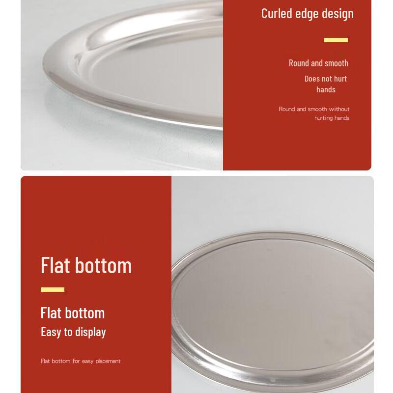 German-Style Stainless Steel Serving Plate