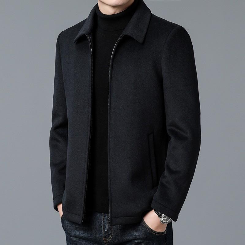 2025 Autumn/Winter Men's Wool Coat: Business Casual Lapel Jacket
