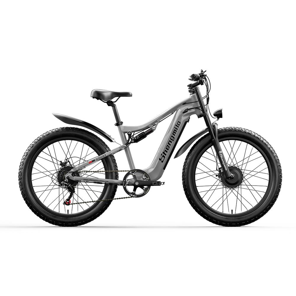 Shengmilo S600 1000W Dual-Drive Electric Bike, 17.5AH Samsung Battery, Shimano 7-Speed, Fat Tire 26x3.0, Matte Gray e-Bike for Urban Commuting