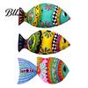 Decorazione Murale Pesce Usurato 3 Pezzi Legno Spiaggia Nautico Costiero Tropicale Oceano Arte Animale Stampato Colorato Ornamenti da Appendere per Casa sul Lago Camera da Letto