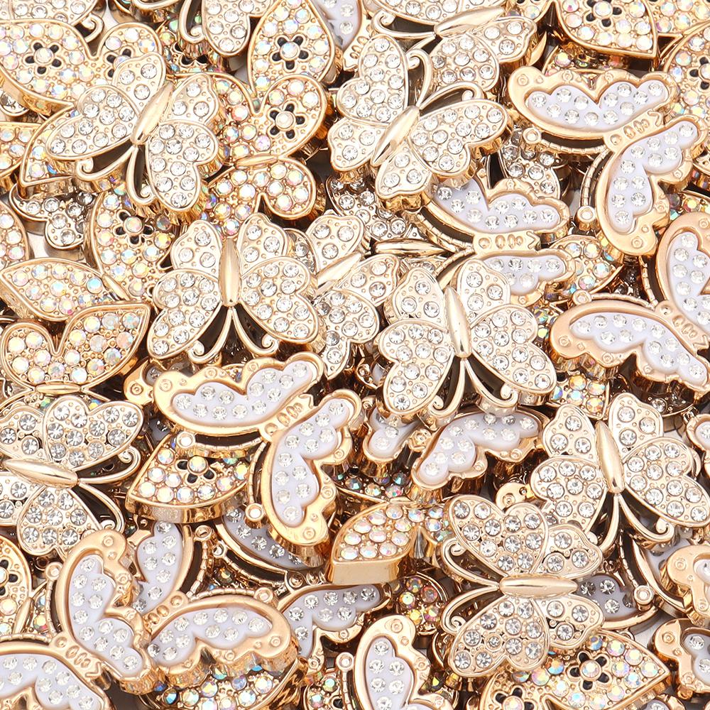 10pcs Gold Acrylic Butterfly Exquisite Butterfly Patch Ornaments For Women Girls DIY Clothing Shoes Jewelry Decor Accessories