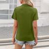 Women’s Short Sleeve Polo Shirt Casual V Neck Collared Top Lightweight Pullover Classic Fit Soft Fabric for Daily Wear