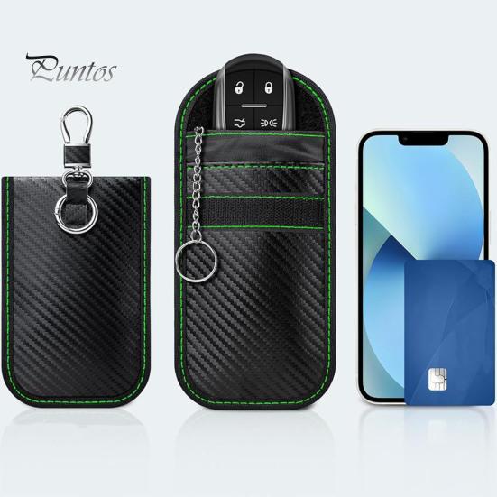 Faraday Key Holder Portable Bag Car Storage Organizer Wear Resistant Anti-Theft Signal Blocking RFID Fob Protector Pouch