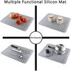 Silicone Dish Drying Mat Heat Resistant Drying Mat for Kitchen Counter Sink Refrigerator Drawer Liner Kitchen Drying Mat