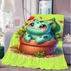 Kawaii B-Bulbasaurs Double Blanket for Bed Sofa Blankets and Camping Furry New Year Bedspread the Anime Home Decoration Sofas