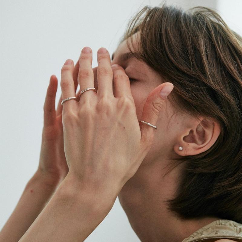 Verte 925 Silver Brin Layered Ring   cinq.Silver.229