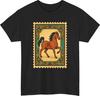 New Year Chinese Horse Stamp T-Shirt NYE Lunar Shirt Festive Asian Art Gift Top