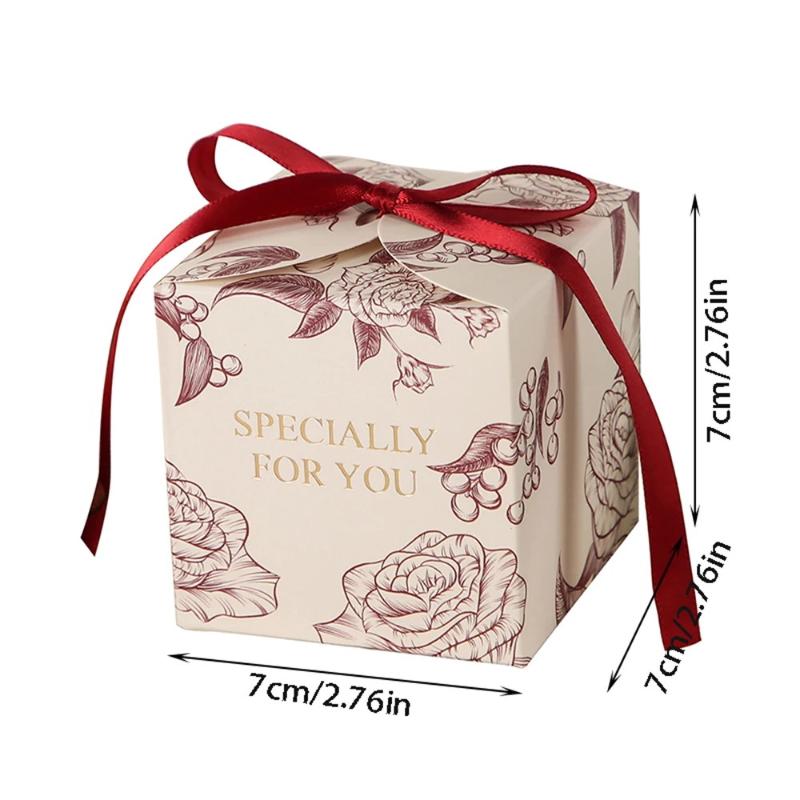 Scatole Regalo Dolci Quadrate 50 Pezzi Confezionamento Caramelle Usa e Getta per Bomboniere Matrimonio Festa di Compleanno Natale Capodanno Regali