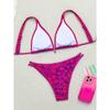 Summer purple red mature beautiful bikini set suitable for women to take photos by the sea