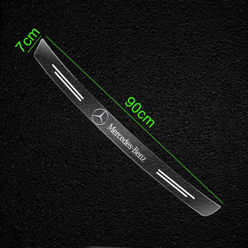1 stk Bil Terskelbeskytter Gjennomsiktig Dekorativt Merke 3D Klistremerke For Mercedes-Benz AMG C500 C200 C300 B C E GLA CLA GLK GL ML GLE W205 W203 W211