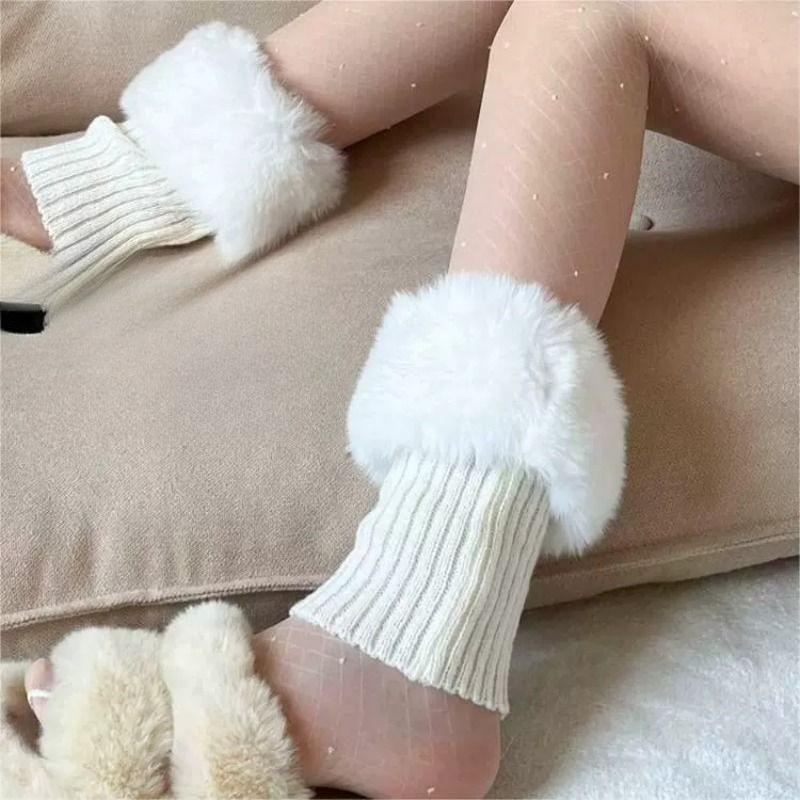 Women's Autumn Long Socks Knitted Foot Cover Leg Warmers Winter Protector Stocking Legging Non-Slip Home Ladies Socks