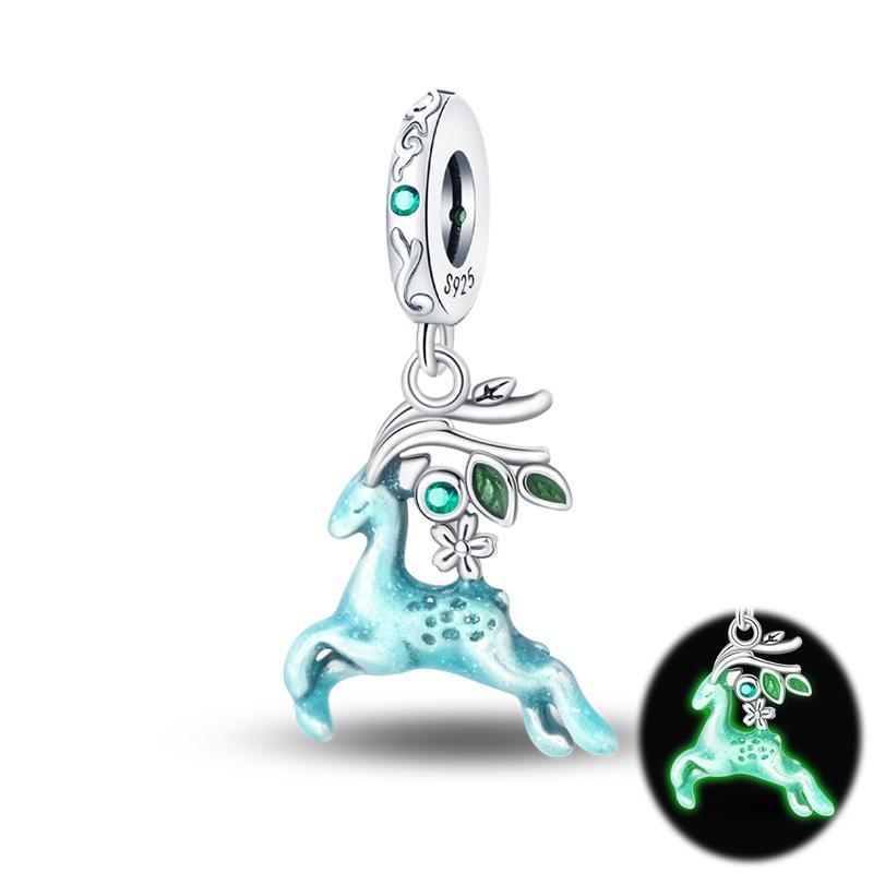 Forest Glow Elf Deer Charm Bead Component Astronaut UFO Bead Components Designed For Authentic Original 3mm Copper Metal Bracelet High Quality Fine