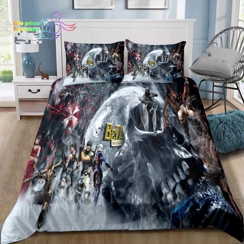 3D Print R-Resident Evil Games Gamer Bedding Set Single Twin Full Queen King Size Bed Set Adult Kid Bedroom