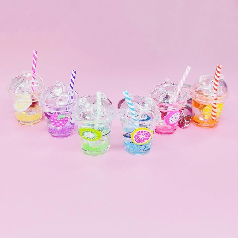Roztomilý přívěsek na klíče Bubble Tea Kawaii přívěsek na batoh Mini přívěsky šálků Dárky pro páry