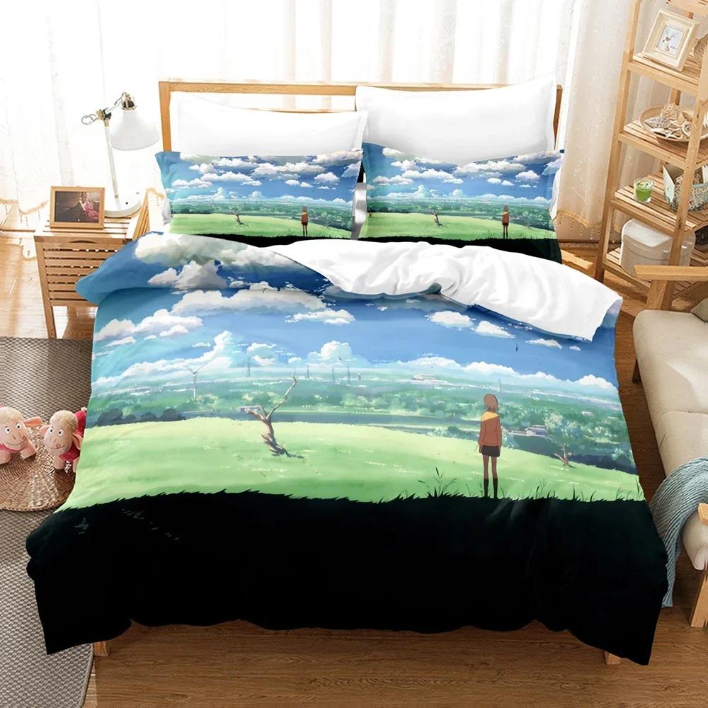 3D Anime 5 Centimeters Per Second Bedding Set Duvet Cover Pillowcase Twin Full Queen King Size Japan