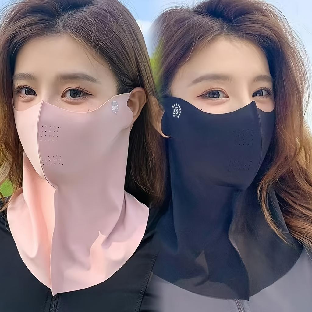 2Pcs Cycling Face Mask, Women's Windproof Sunshade Scarf, UV Protection Breathable Neck Gaiter for Outdoor