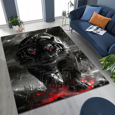 27 Stil Wildtier Tiger Bestie Cartoon Teppich für Schlafzimmer Wohnzimmer Sofa Zuhause Fußmatte Dekor, Große Kinder Spiel Rutschfeste Bodenmatte