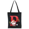 English letters A-Z Christmas number print student casual canvas tote bag