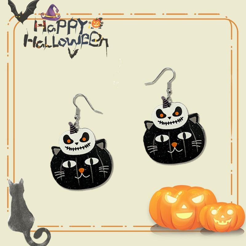 

New acrylic pumpkin cat series accessories are funny, cute and dark чорний