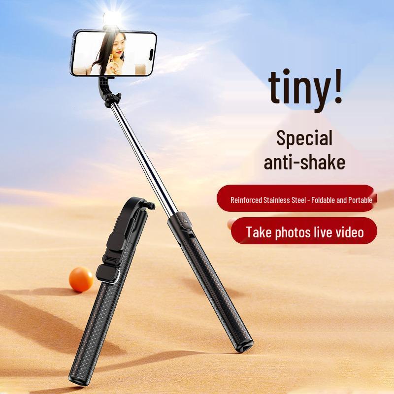 Bluetooth Selfie Stick with Floor Tripod - Portable Handheld Travel Photography Accessory