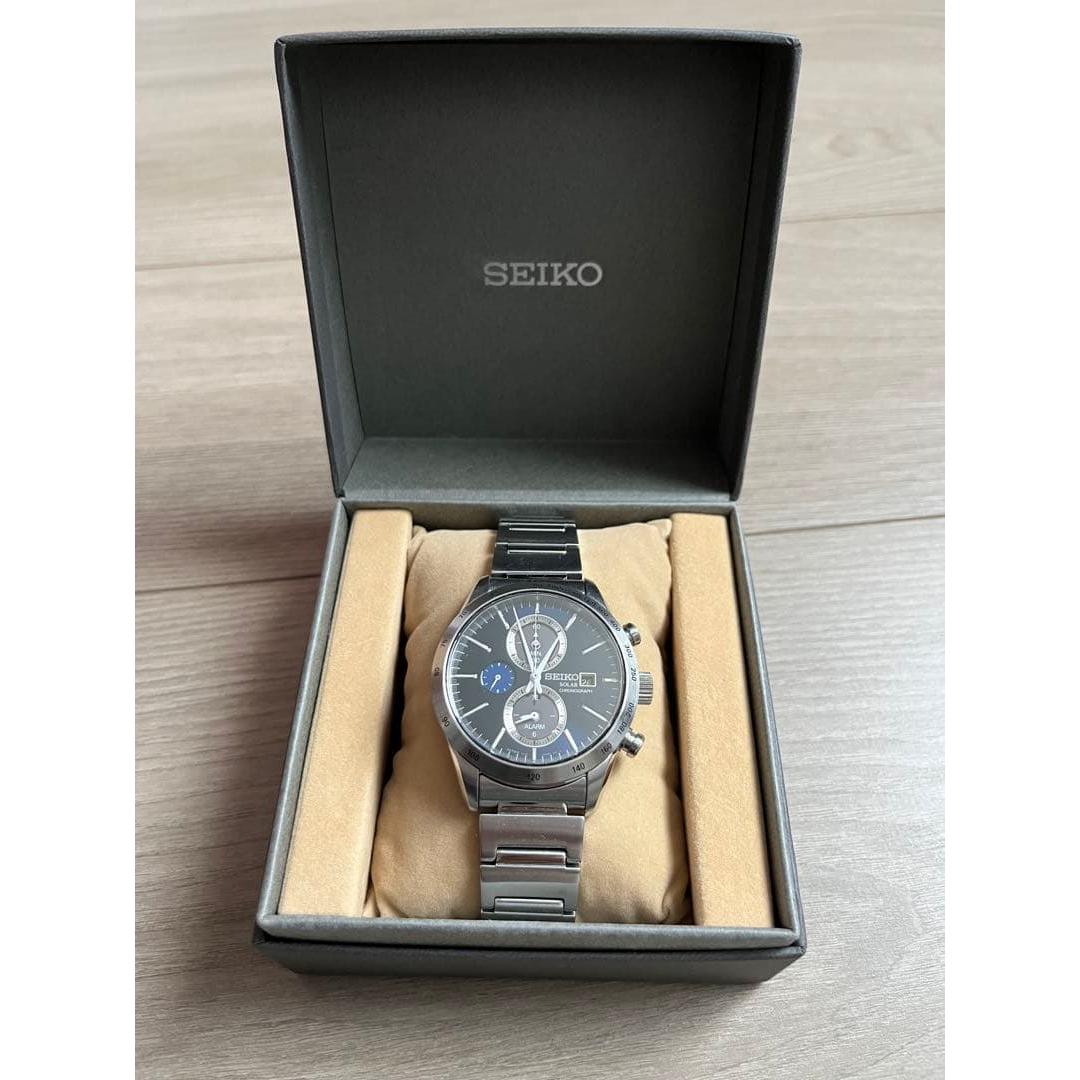 [Excellent condition with box] SEIKO chronograph wristwatch v172-0ap0 Made in Japan