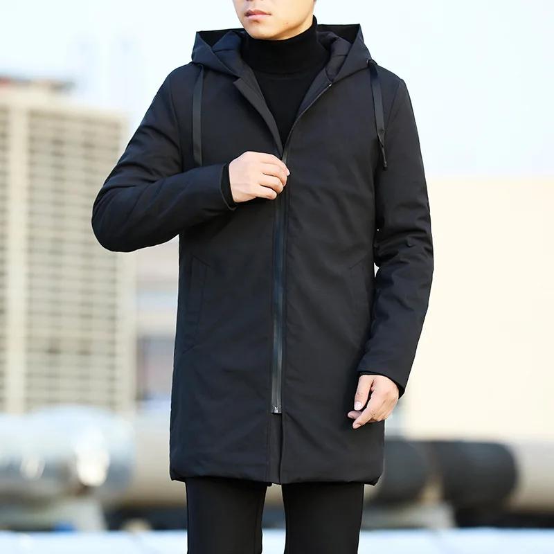 Autumn Winter Men's Trench Coat Male Windbreaker Outerwear Man Coat Men Casual Thicken Warm Hooded Parkas Men Jackets