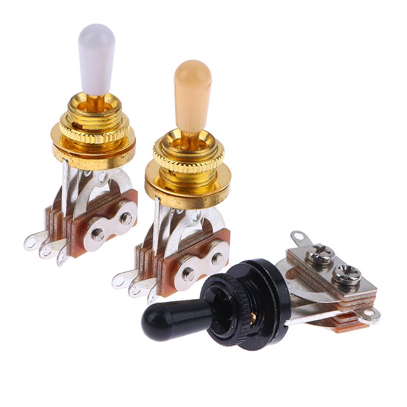 1Pc 3 Way Short Straight Guitar Toggle Switch Pickup Selector With Brass Hat For Electric Guitars Pickups Switch Control Parts