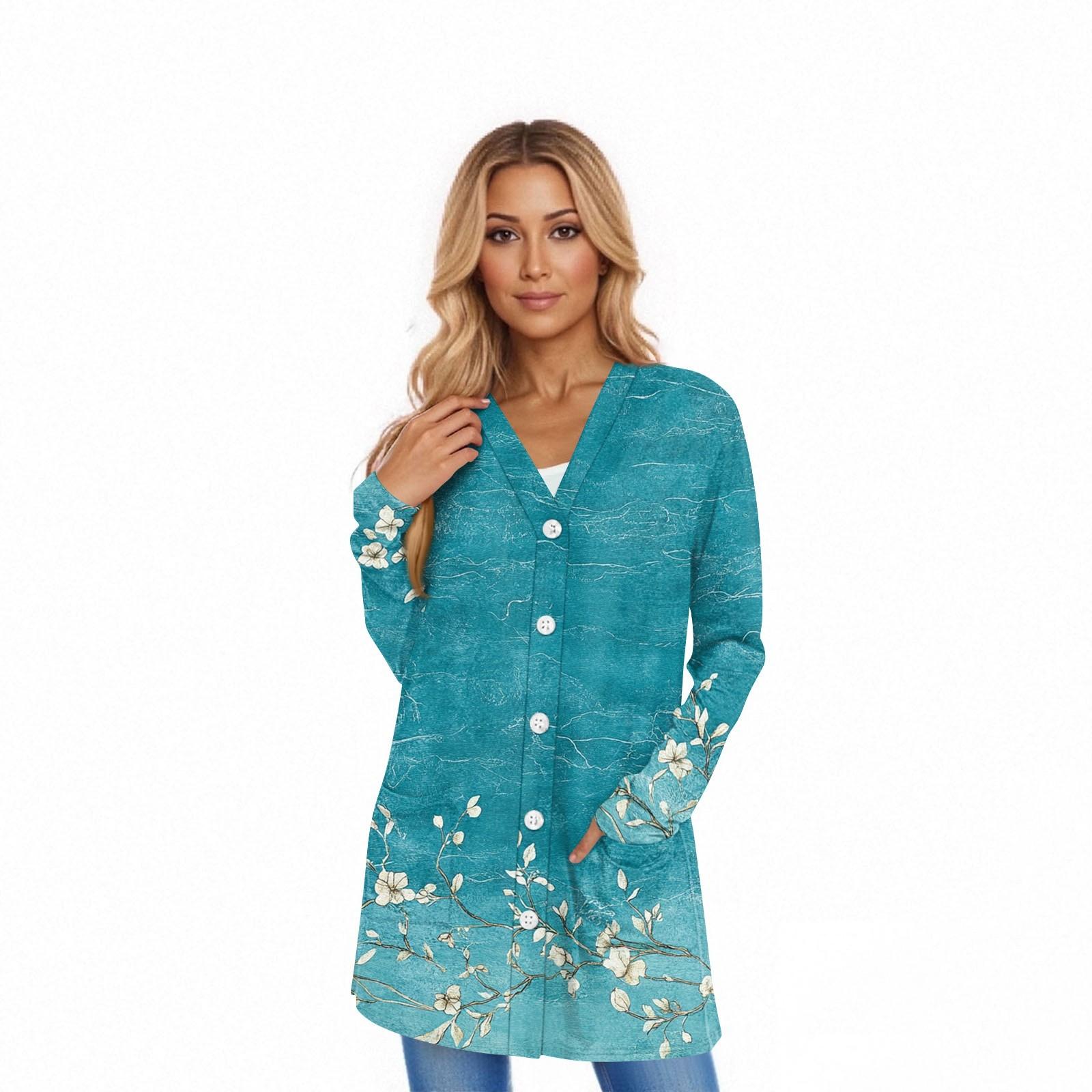 

Женский кардиган с длинным рукавом, повседневная куртка с карманами, топ S