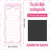 60Sheets 1Pcs Pink Bow Coquette Magnetic Notepads To Do List Pad Grocery ShoppingList Memo Pad for Home Kitchen Fridge Decor