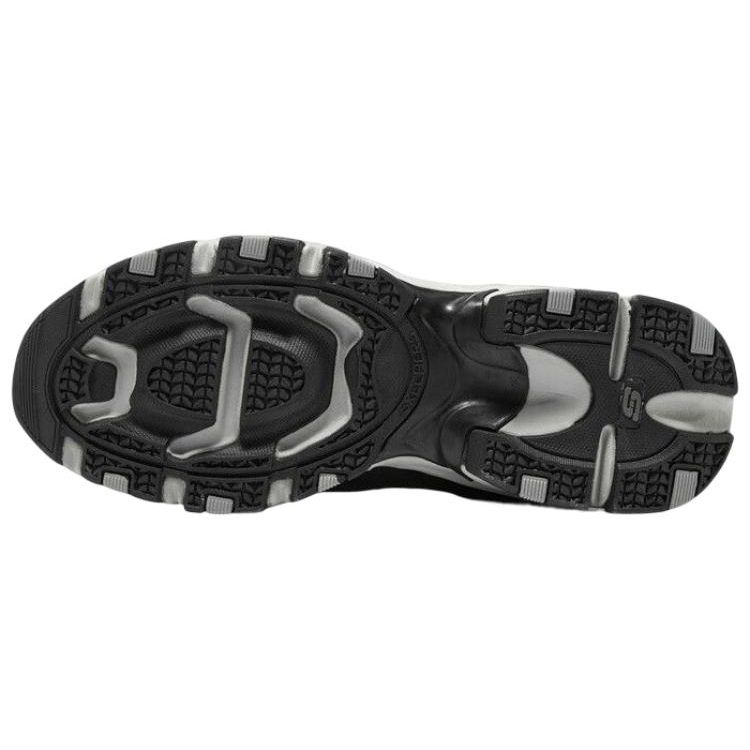 Skechers Vigor 2.0 Mesh Leather Comfortable Low-Top Casual Shoes Men Sneakers Black Charcoal-Gray 237067-BKCC