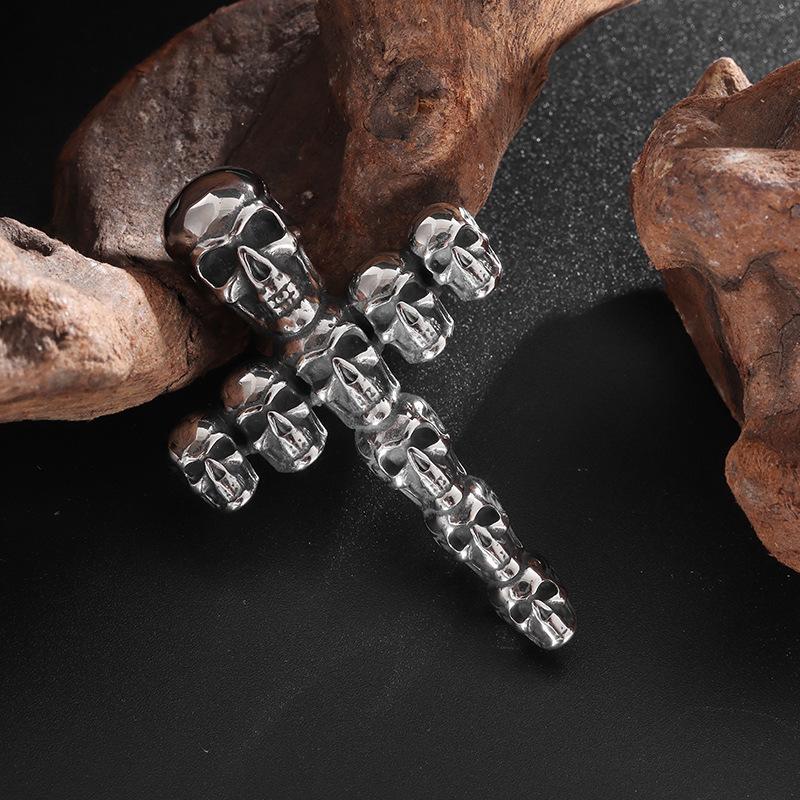 Retro Skull Cross Pendant Fashion Creativ Halloween Gift Necklace