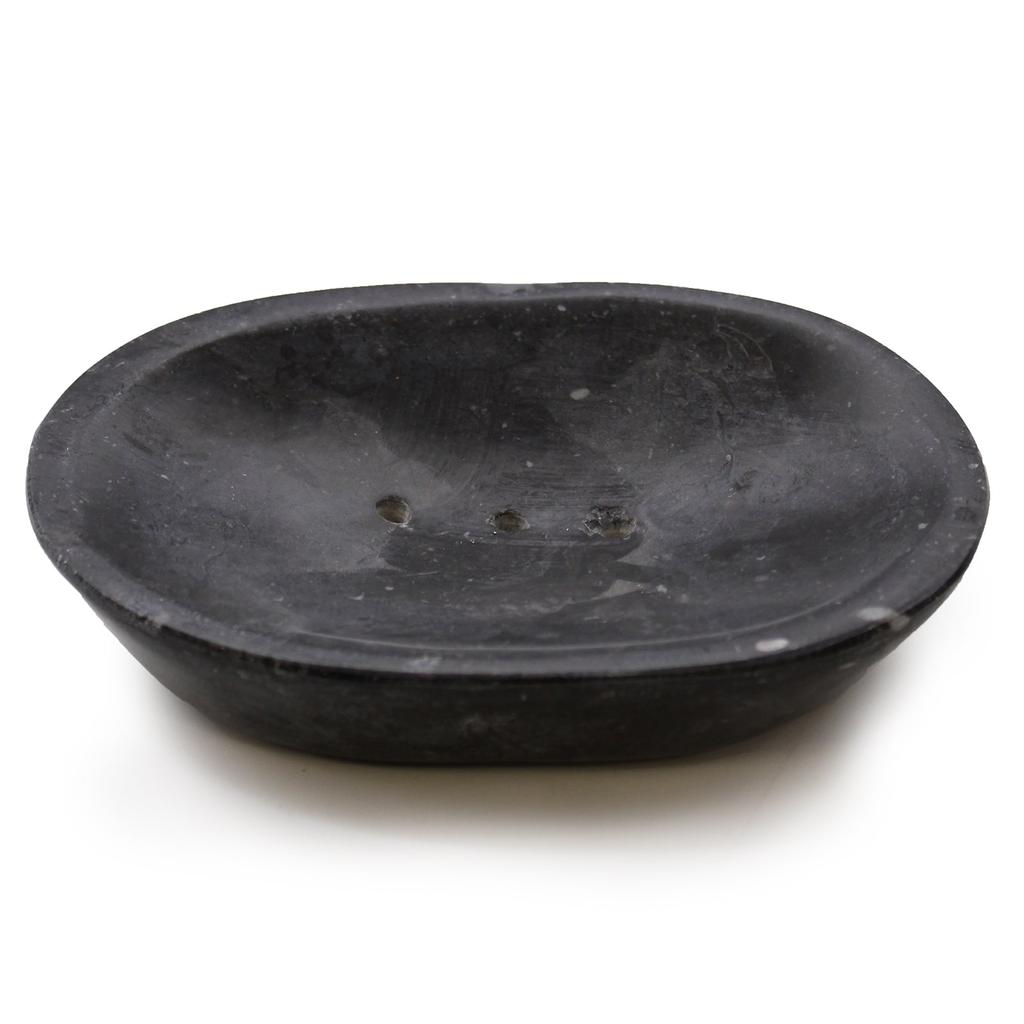 Black Marble Soap Dish, Oval