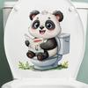Cute Cartoon Panda Toilet Stickers, Self-Adhesive Wall Decals for Bathroom Bedroom Decoration