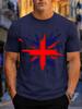 2026 New Arrival Pure Cotton Tshirt Splash Ink Uk Union Jack Flag Print Crew Neck Unisex Casual Short Sleeve