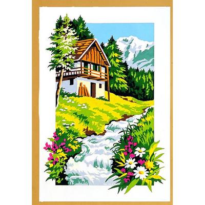 Canevas Antique Chalet Et Torrent 30x40cm - SE928.196