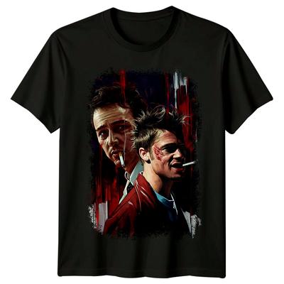 Fight Club (1999) Movie Poster Inspired T-Shirt Retro 90s Tee Unisex