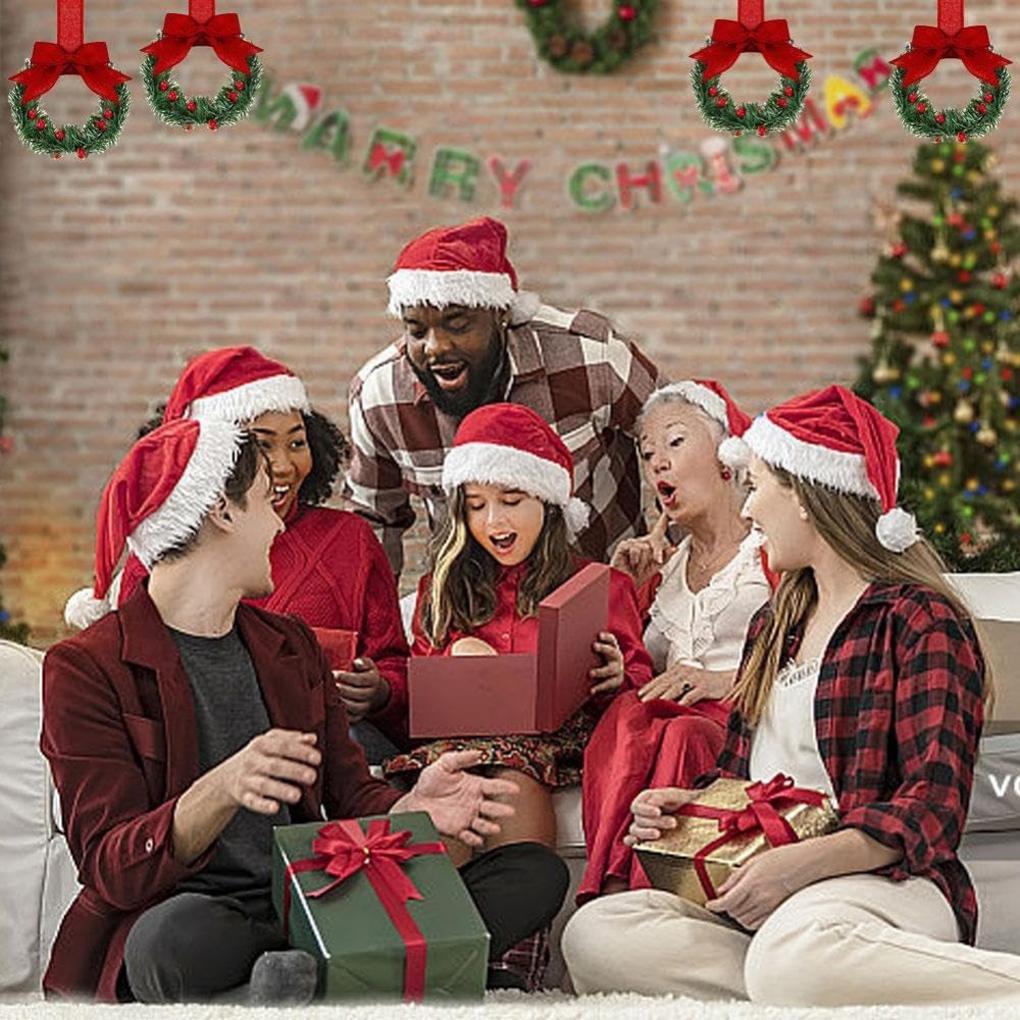 2026 New 4PCS/6PCS With Small Christmas Wreath Hanging Cabinet Garland Reusable Versatile For Home Thanksgiving Day