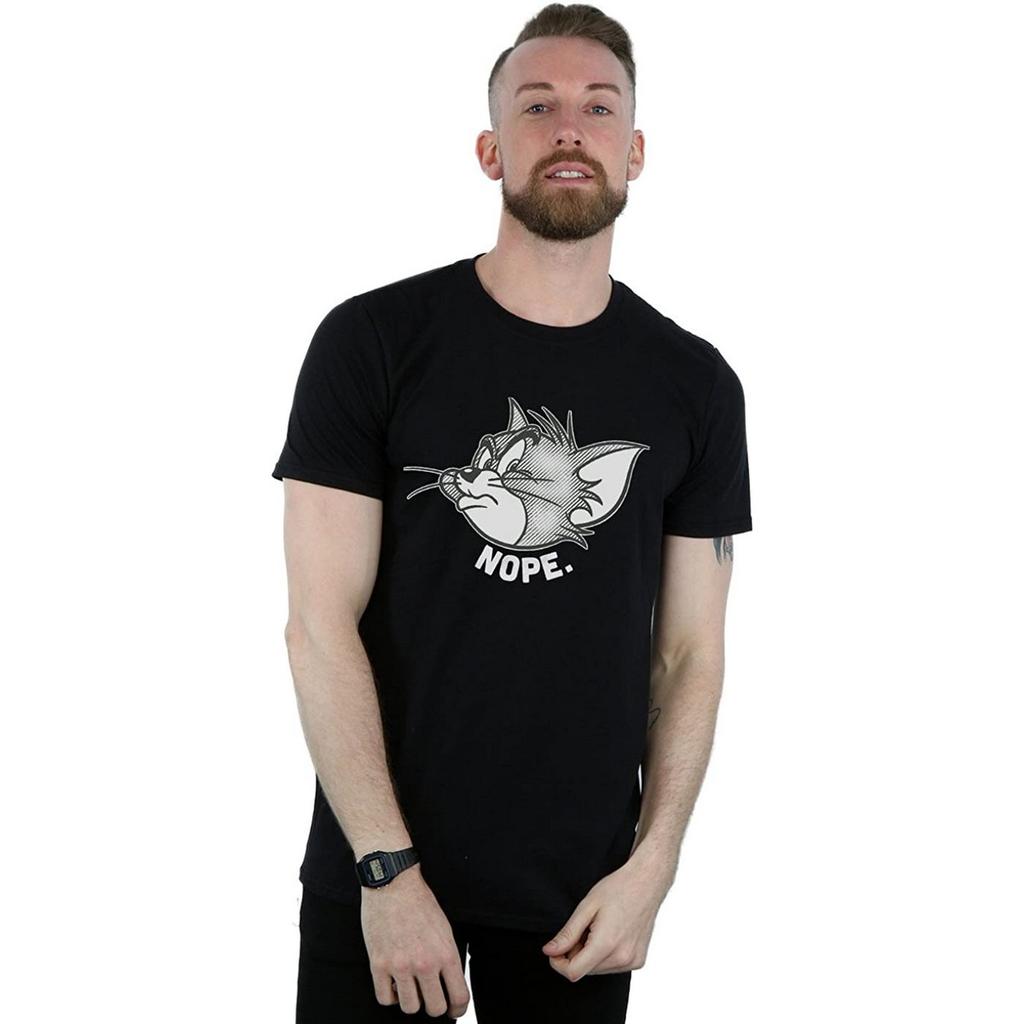 Tom and Jerry Mens Nope Face Cotton T-Shirt