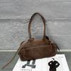 Burmese Retro Football Bag Large Capacity Vintage Canvas Leather Messenger Bag Casual Multifunctional Handbag