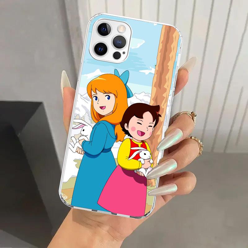Custodia per telefono a cartone animato carina di Heidi per Iphone 17 Air 16 15 Plus 14 13 Mini 12 11 Pro Max 16E 7 8 SE 2020 Guscio Stampato Morbido Funda 17 Ai