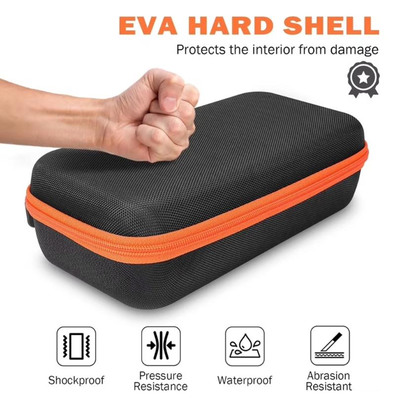 Strong EVA Fabric Wireless Microphone Case with Compartment Waterproof Double Microphone Storage Bag for Mics