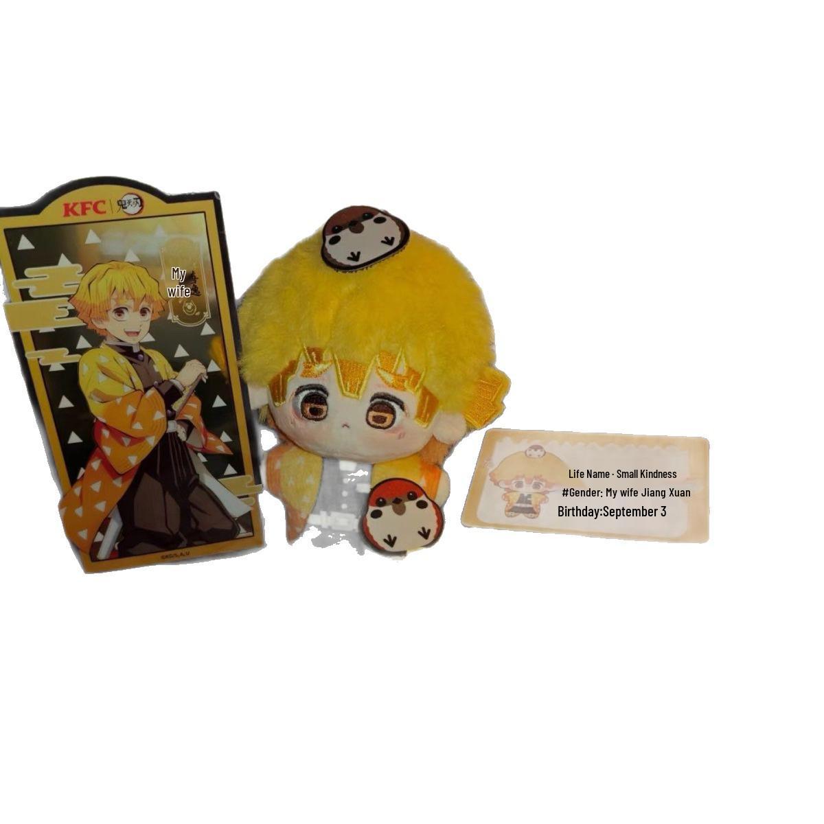 Demon Slayer Zenitsu 10cm Plush Doll: High-Quality Anime Figure Zenitsu