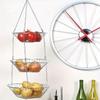 3-layer Folding Storage Hanging Basket Home Ironwork Fruit Flowerpot Toy Storage Basket Hollow Out Storage Kitchen Fruit Baskets