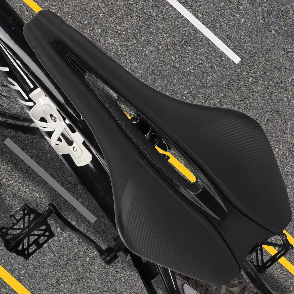 EC90 Black Line Bicycle Soft and Comfortable Seat Cushion for Mountain and Road Ergonomic Hollow Design for Stress Suitable for Men and Synthetic