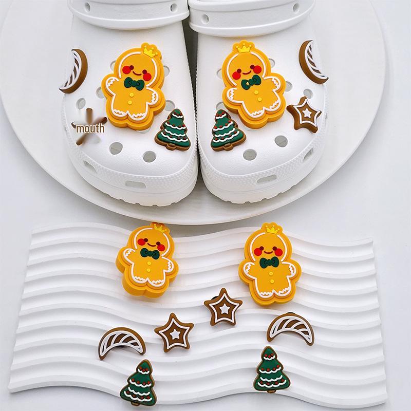 Lebkuchen Weihnachtsbaum Schuhanhänger - 3D DIY Abnehmbare Cartoon Dekoration