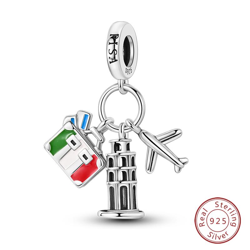 Fashion Copper Travel Aircraft Series Charms Beads Fit Qikaola Original Bracelets Diy Anniversary Jewelry For Women