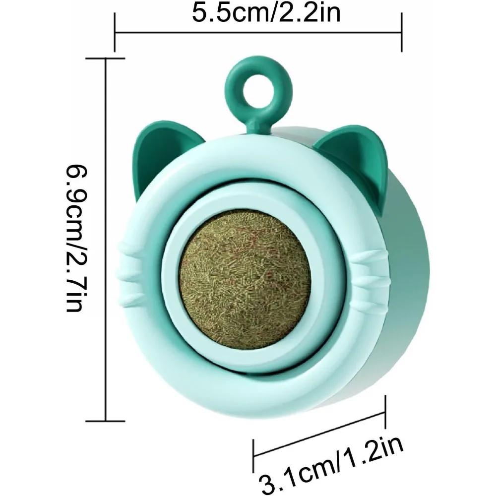 Natural Catnip Ball Cat Wall Stick-on Toy Scratcher Treats Healthy Natural Removes Ball to Promote Digestion Cat Grass Snack