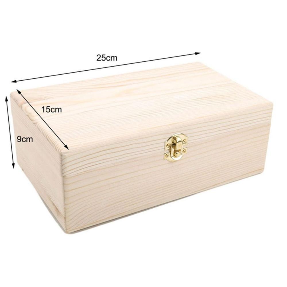 Lock Retro Organizer Wooden Vintage Storage Gift Bracelet Case Box Jewelry Wooden Box
