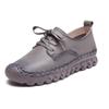 Leather Soft-soled Lace-up Single Shoes Women's New First-layer Cowhide Flat-soled Mother Shoes Casual Shallow Mouth Non-slip Maternity Shoes Summer